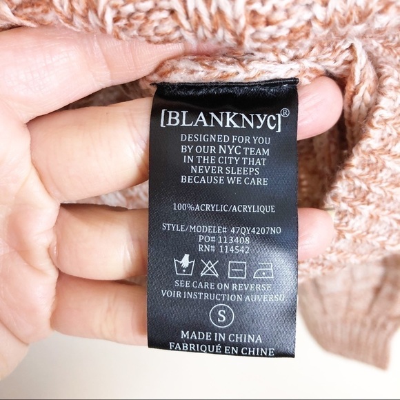 New Blank NYC Heather Ribbed Crew Neck Knit Sweater in Toffee - Picture 7 of 12